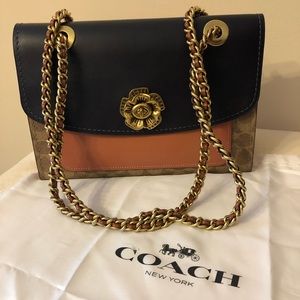 NWT Signature Color Block Pocket Parker Coach Bag